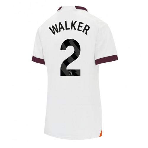 Fotbalové Dres Manchester City Kyle Walker #2 Dámské Venkovní 2023-24 Krátký Rukáv